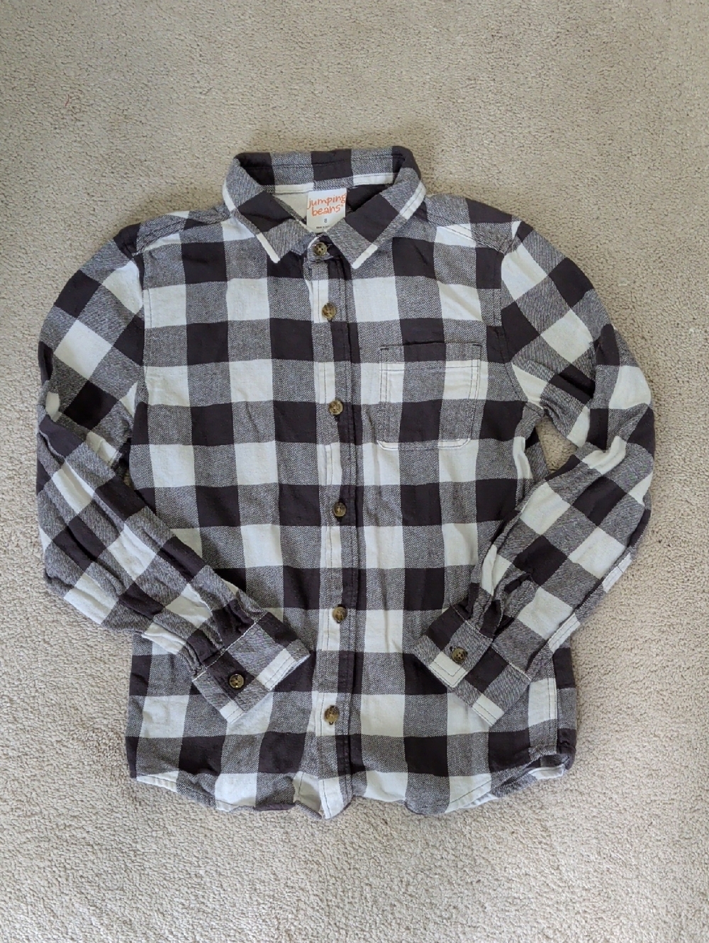 Jumping Beans Black and White Buffalo Plaid Button-Down Shirt